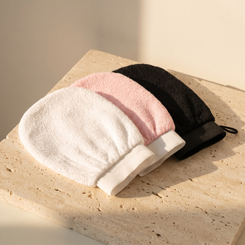 Exfoliating scrub mitt set
