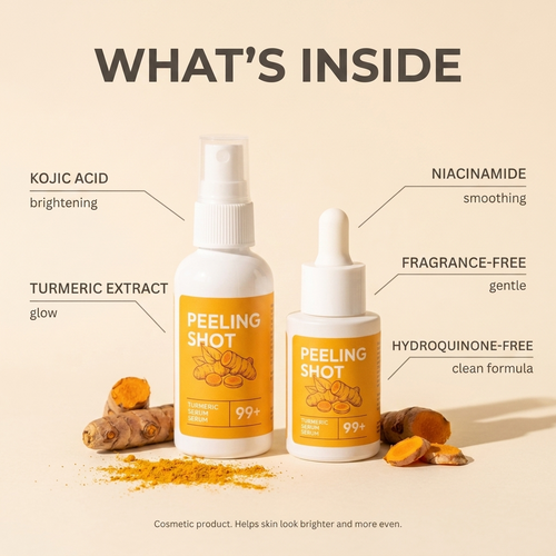 What's inside: kojic acid, turmeric extract, niacinamide. Fragrance-free and hydroquinone-free